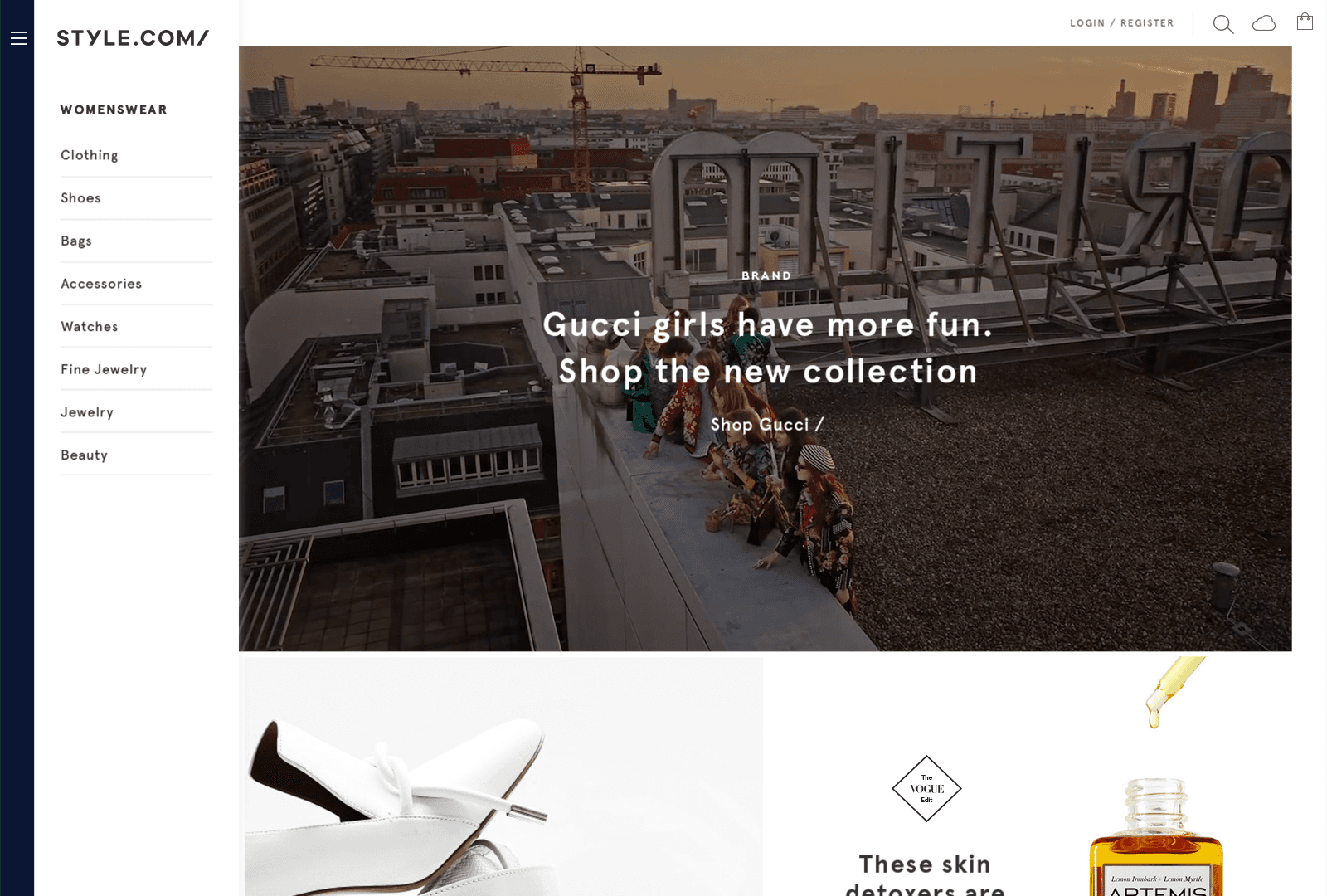 Screenshot of the Style.com website; part of John Kavanagh's selected project work.