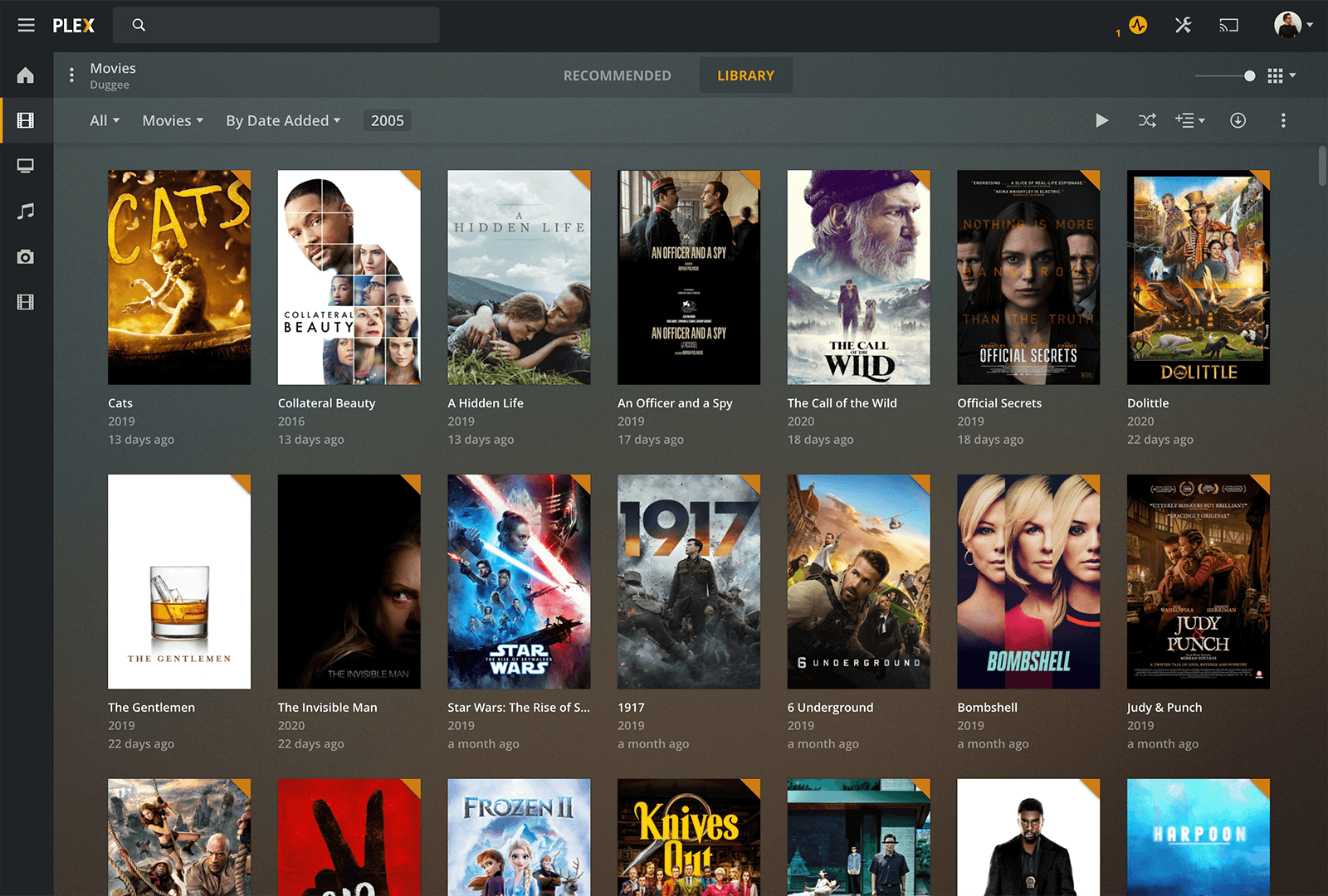 Screenshot of the Plex.tv website; part of John Kavanagh's selected project work.